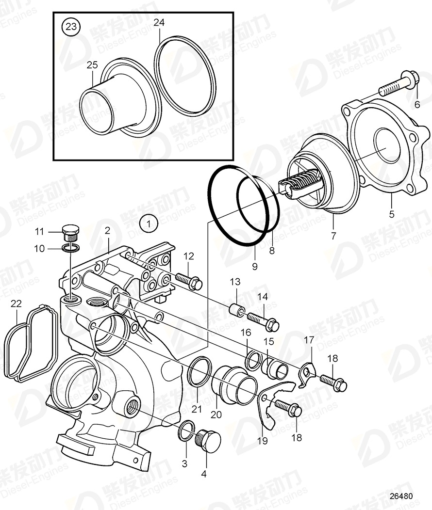 volvo penta Plug 21195401 Drawing